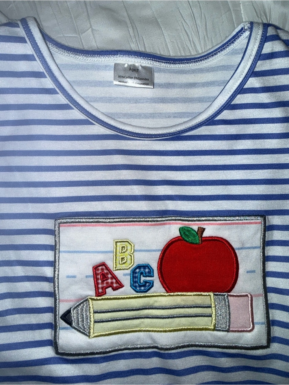 Striped Blue & White Top with Red Ruffle Shorts Set - Picture 5 of 9
